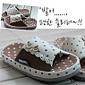 단추도트실내화-브라운